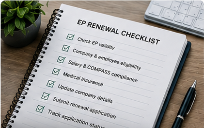 EP renewal checklist